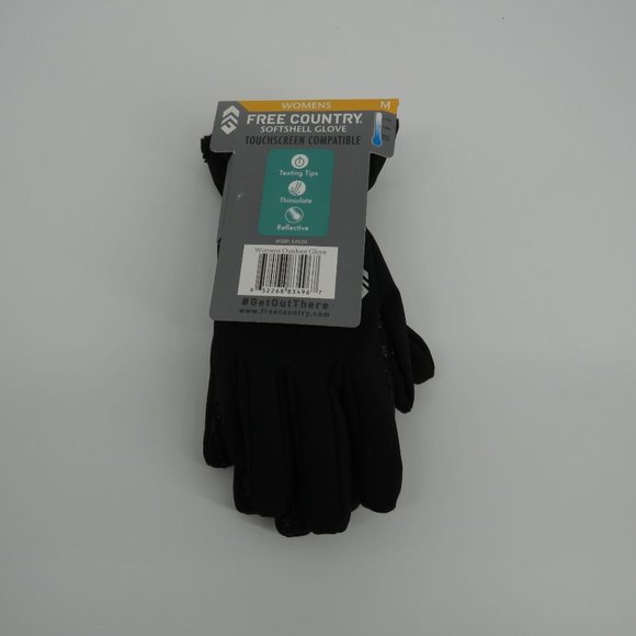 Free Country Womens Soft Shell Black Gloves Medium NWT $40 - Picture 1 of 2